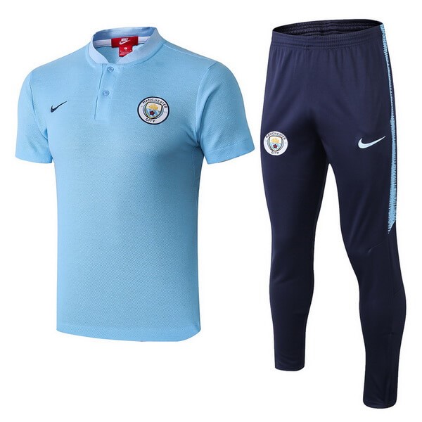 Polo Komplett Set Manchester City 2018-19 Blau Licht